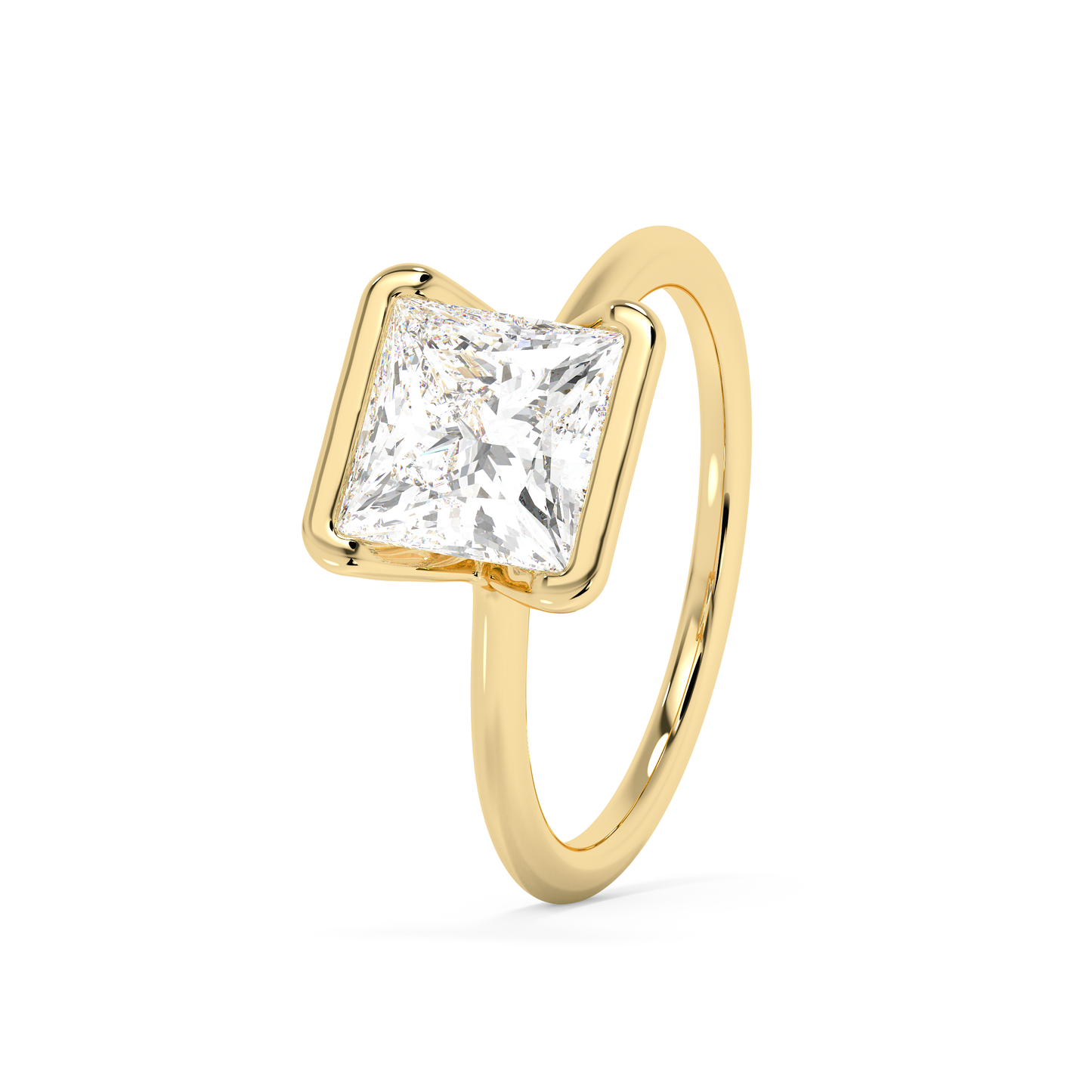 Emerald Solitaire Lab Grown Diamond Engagement Ring