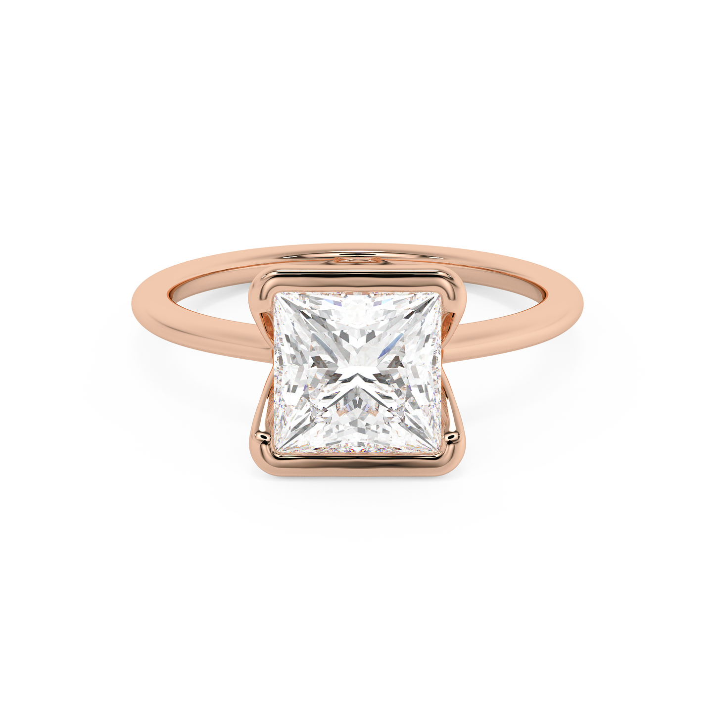 Emerald Solitaire Lab Grown Diamond Engagement Ring