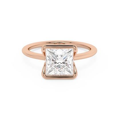Emerald Solitaire Lab Grown Diamond Engagement Ring
