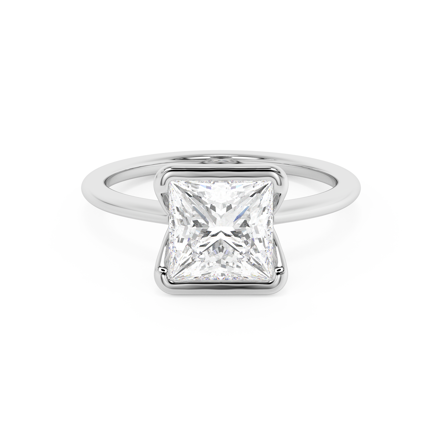 Emerald Solitaire Lab Grown Diamond Engagement Ring