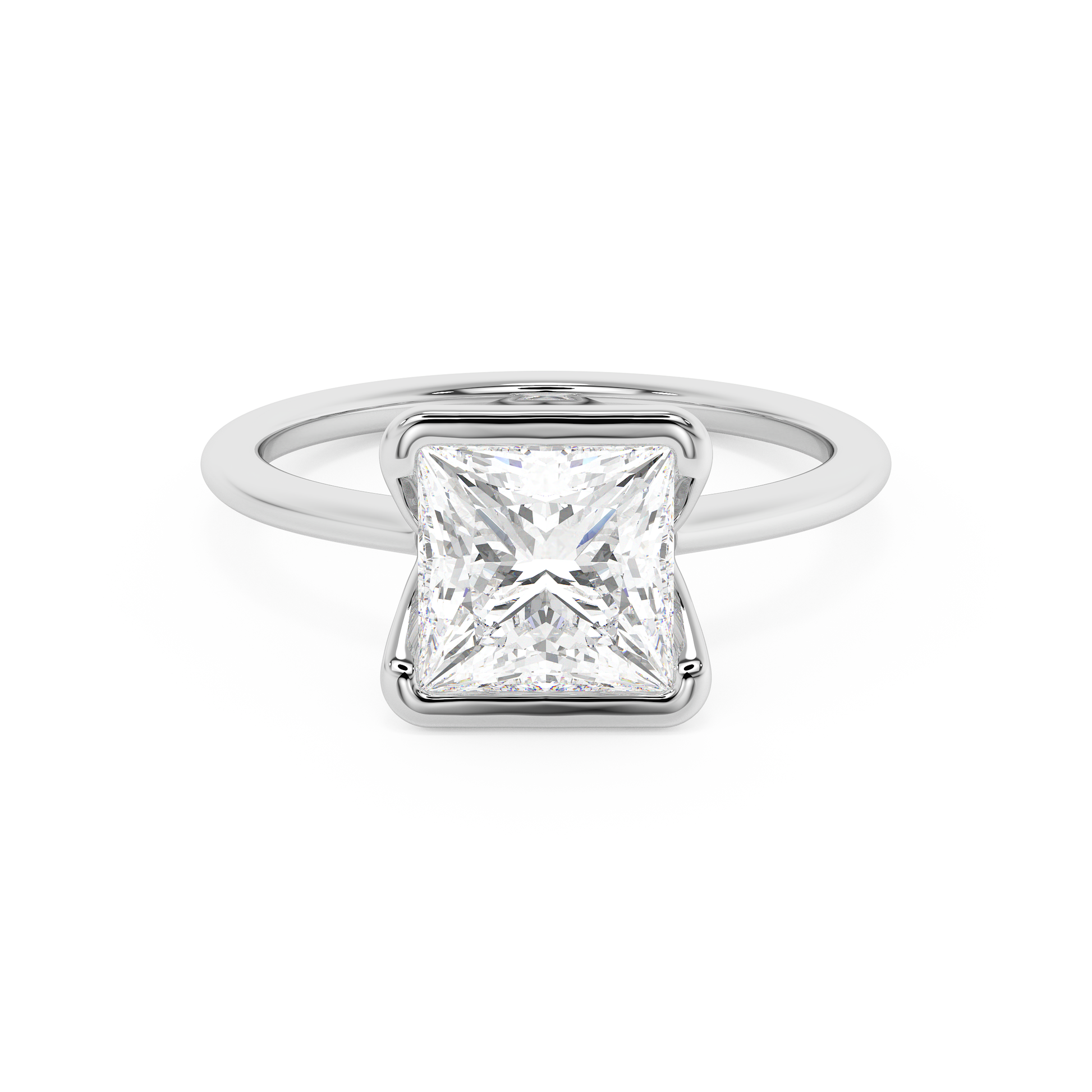 Emerald Solitaire Lab Grown Diamond Engagement Ring