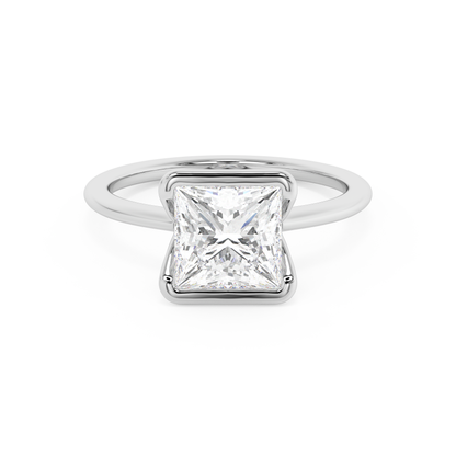 Emerald Solitaire Lab Grown Diamond Engagement Ring
