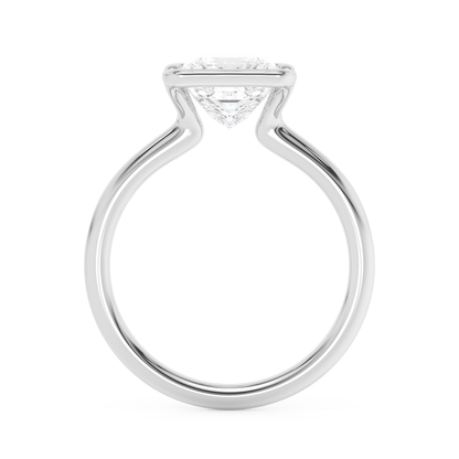 Emerald Solitaire Lab Grown Diamond Engagement Ring