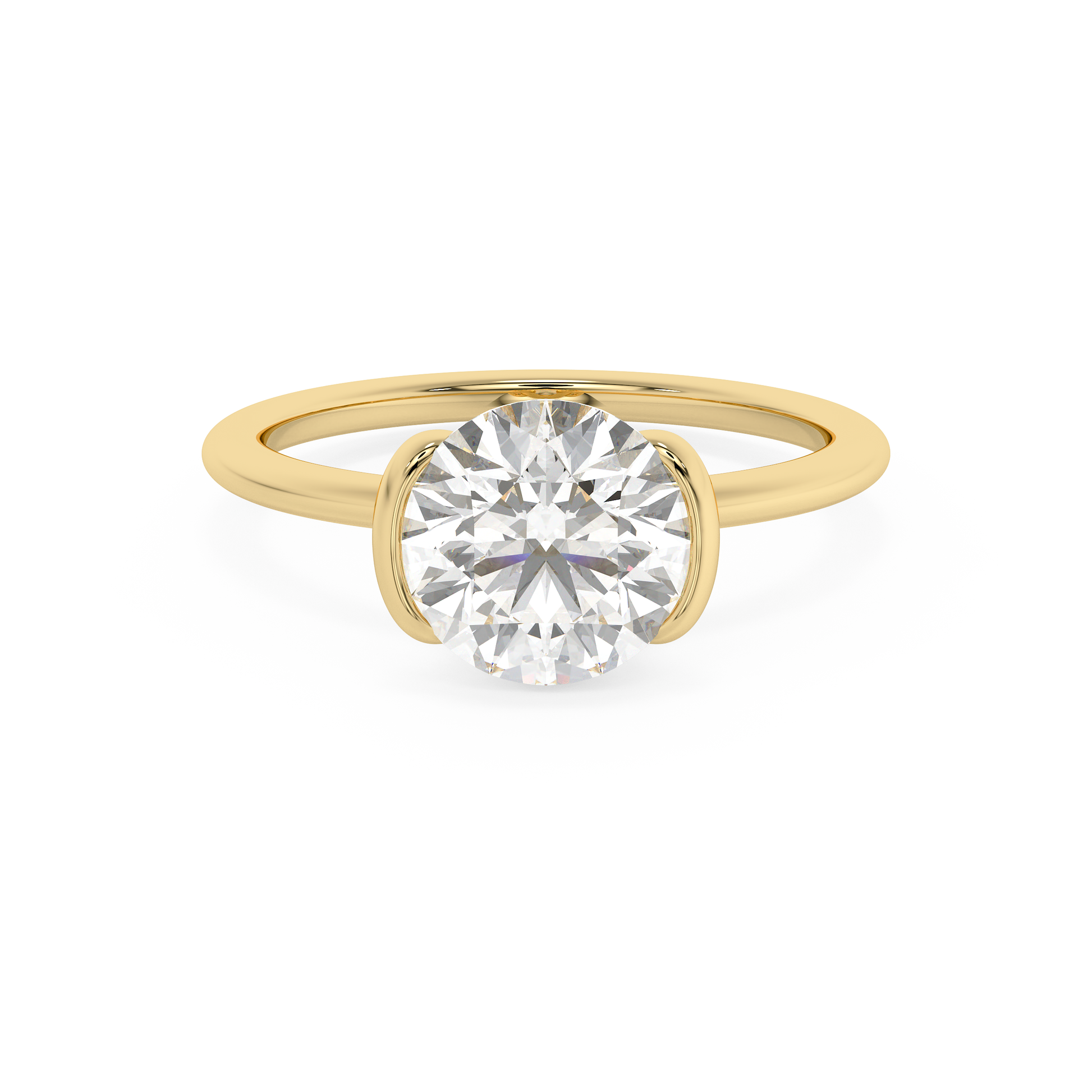 Emerald Solitaire Lab Grown Diamond Engagement Ring