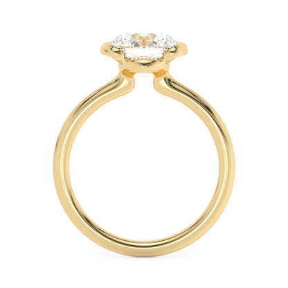 Emerald Solitaire Lab Grown Diamond Engagement Ring