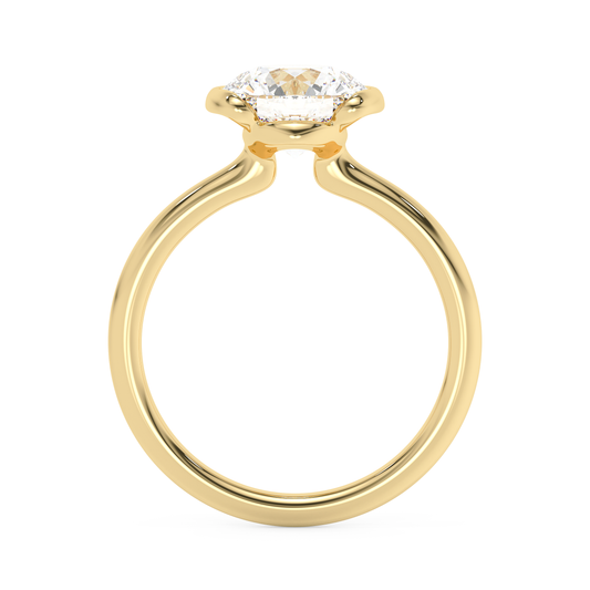 Emerald Solitaire Lab Grown Diamond Engagement Ring