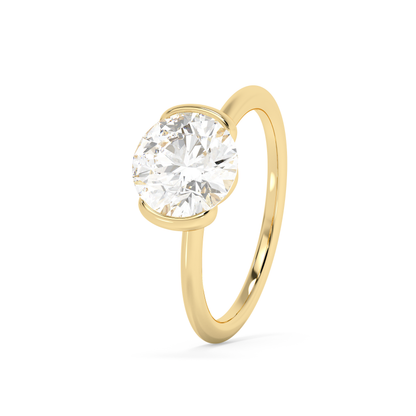 Emerald Solitaire Lab Grown Diamond Engagement Ring