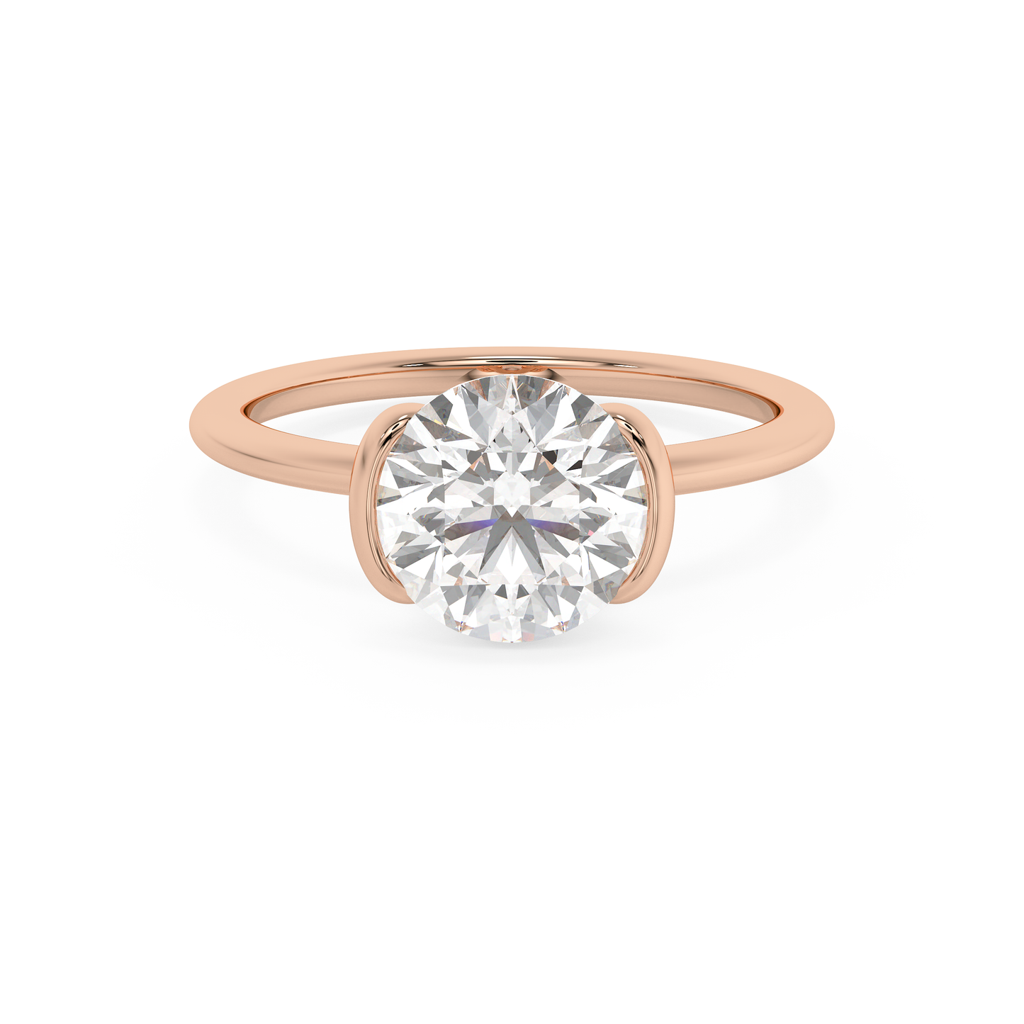 Emerald Solitaire Lab Grown Diamond Engagement Ring