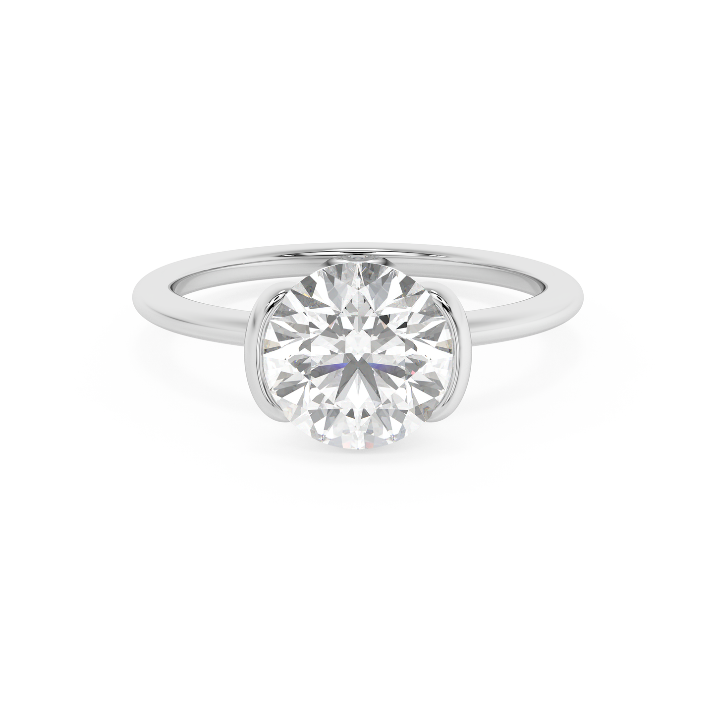 Emerald Solitaire Lab Grown Diamond Engagement Ring