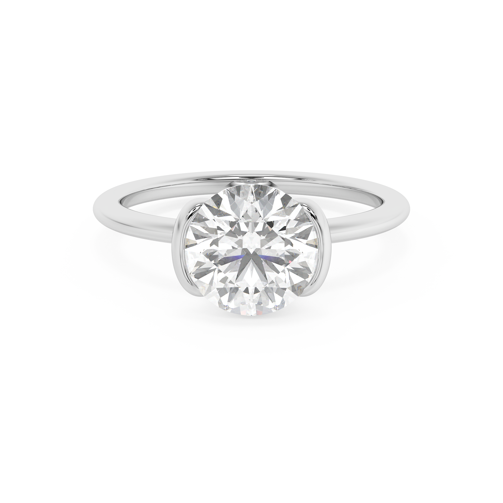 Emerald Solitaire Lab Grown Diamond Engagement Ring
