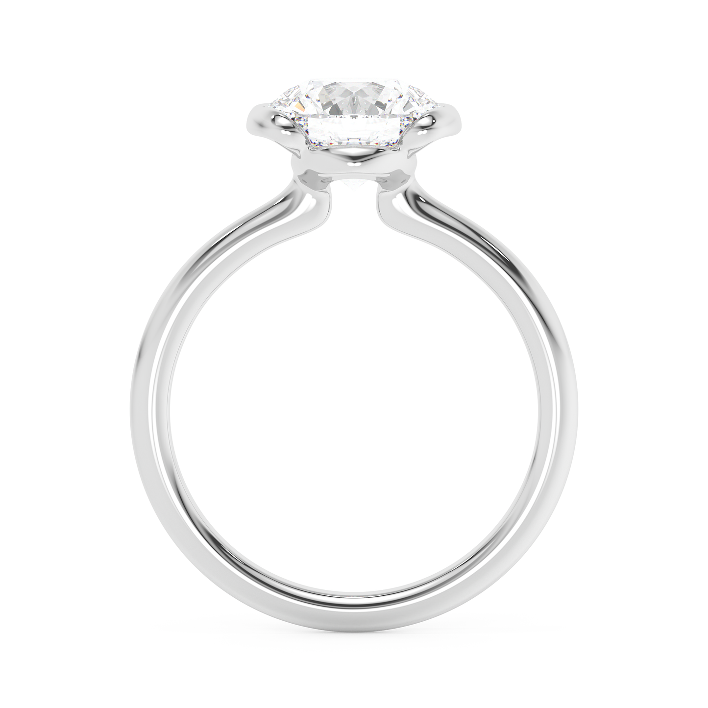 Emerald Solitaire Lab Grown Diamond Engagement Ring