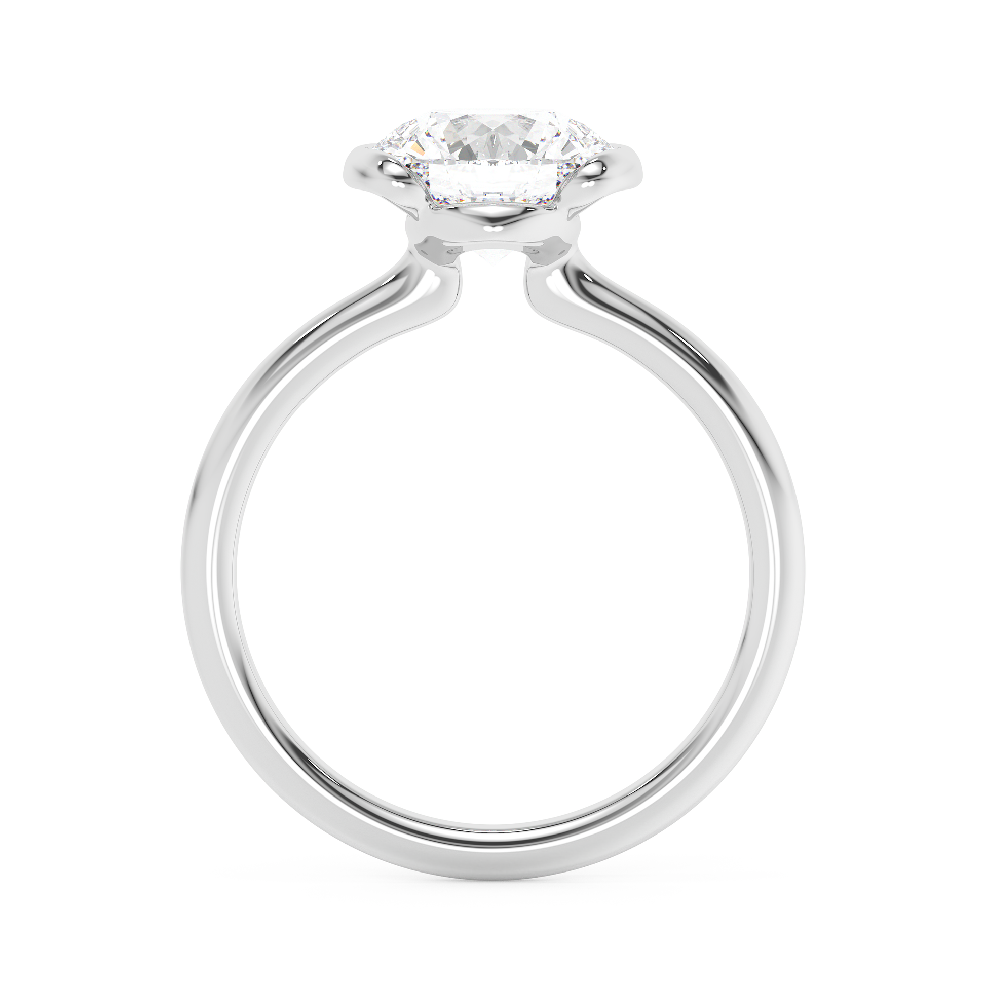 Emerald Solitaire Lab Grown Diamond Engagement Ring