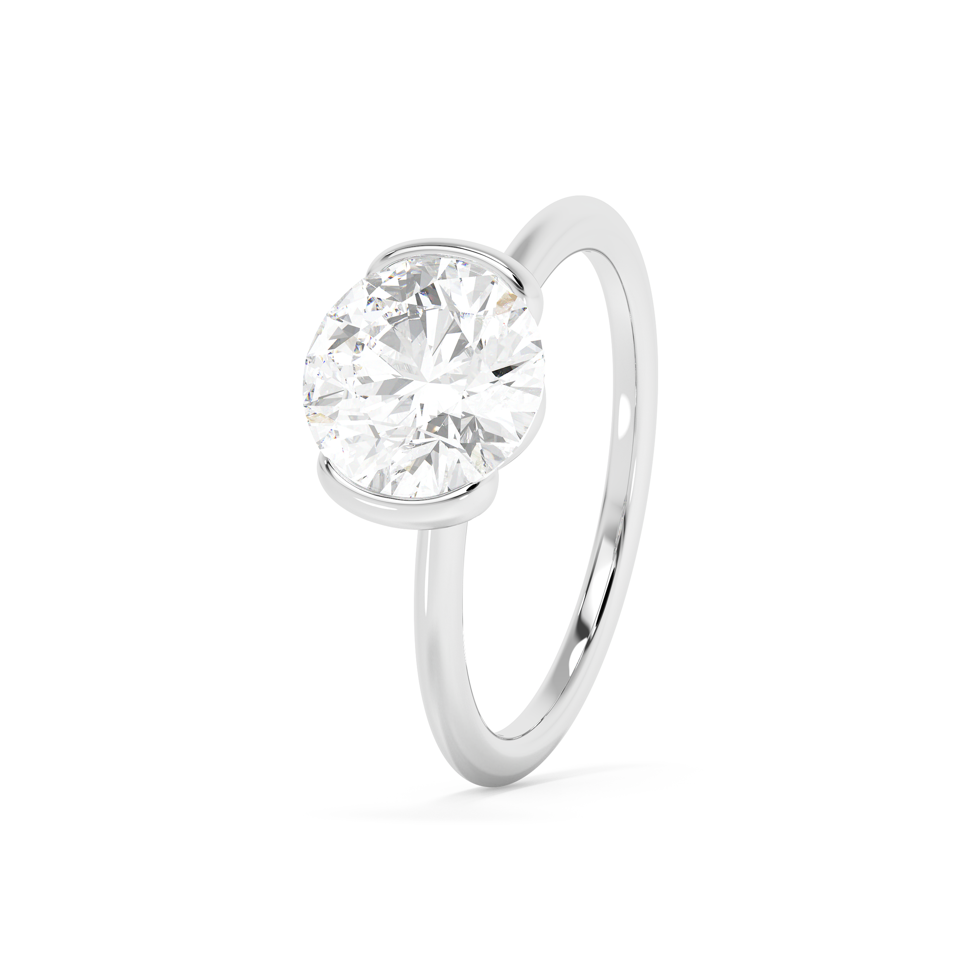 Emerald Solitaire Lab Grown Diamond Engagement Ring