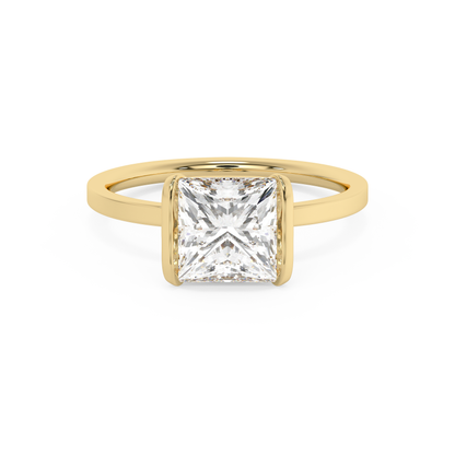 Emerald Solitaire Lab Grown Diamond Engagement Ring