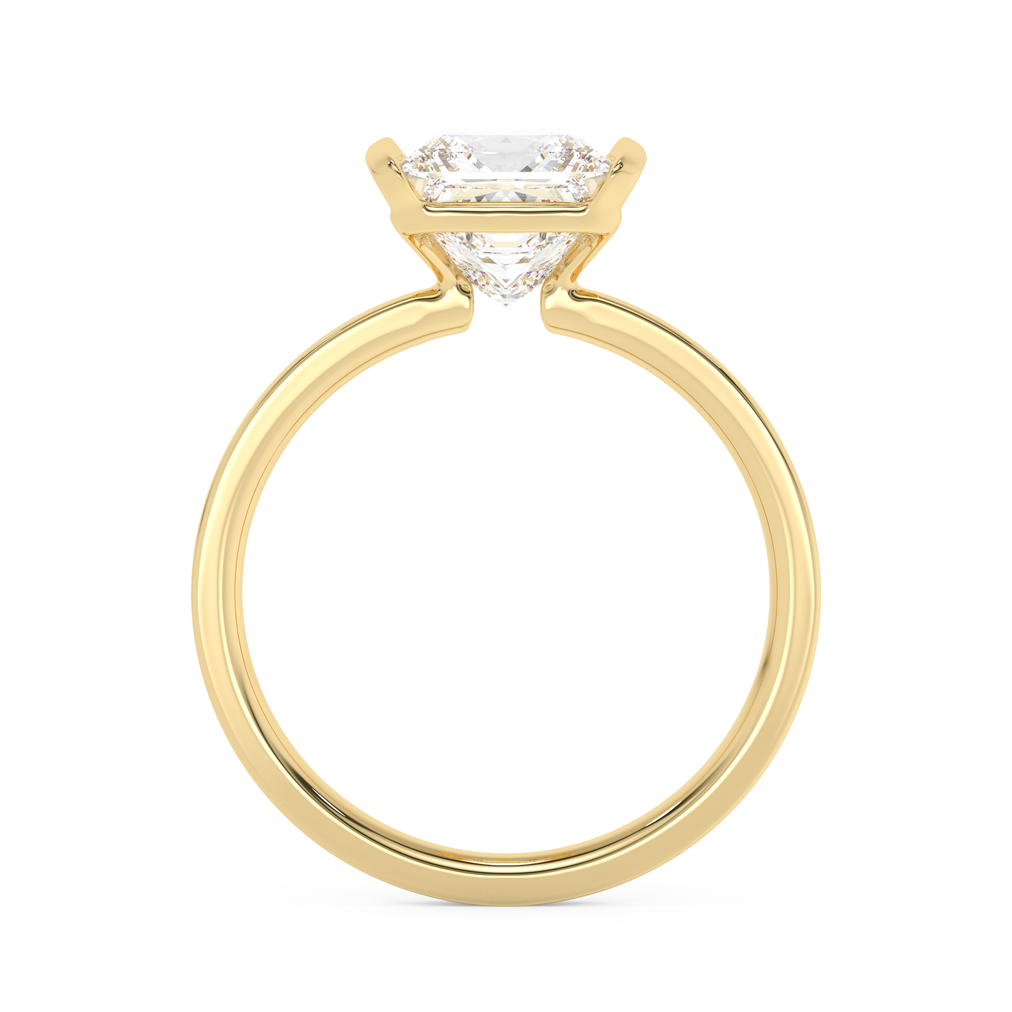 Emerald Solitaire Lab Grown Diamond Engagement Ring