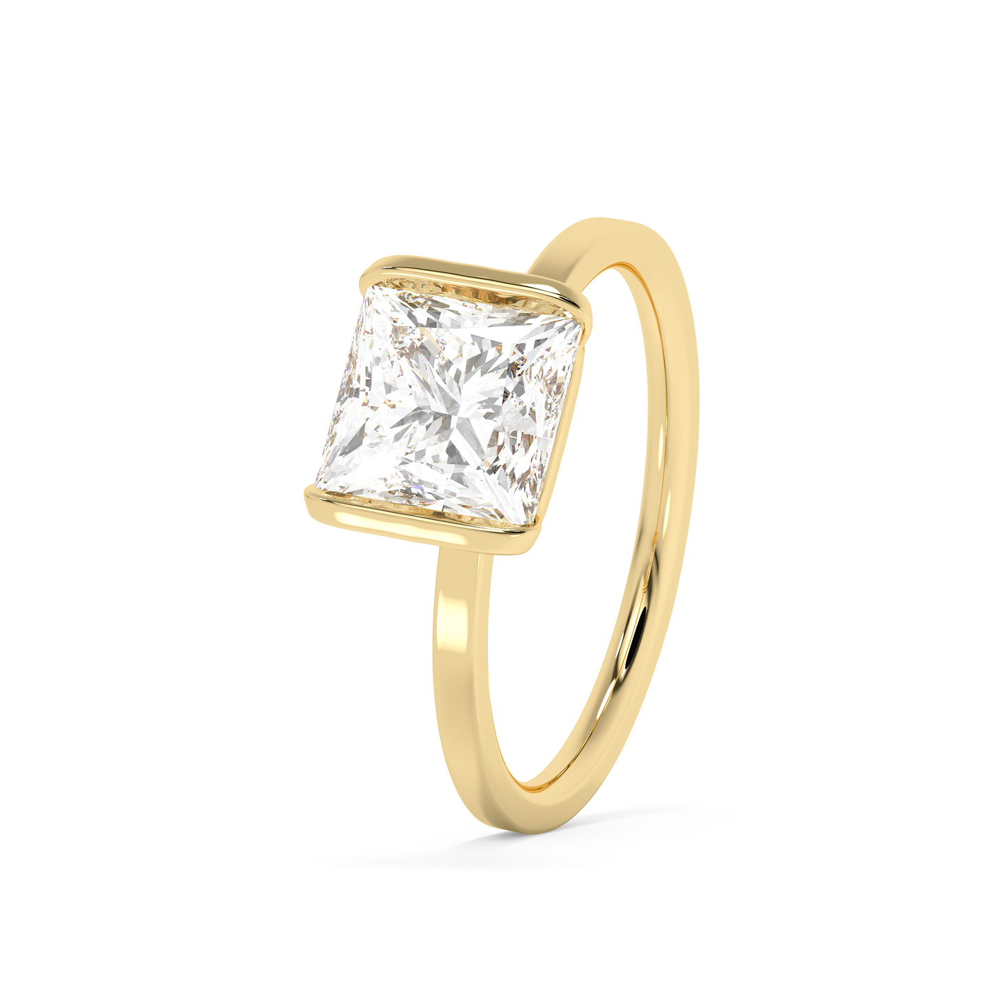 Emerald Solitaire Lab Grown Diamond Engagement Ring