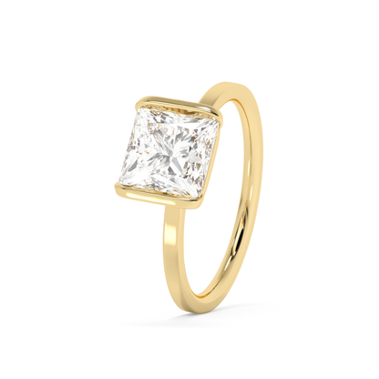 Emerald Solitaire Lab Grown Diamond Engagement Ring
