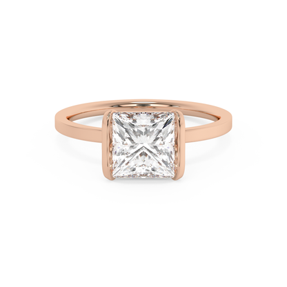 Emerald Solitaire Lab Grown Diamond Engagement Ring