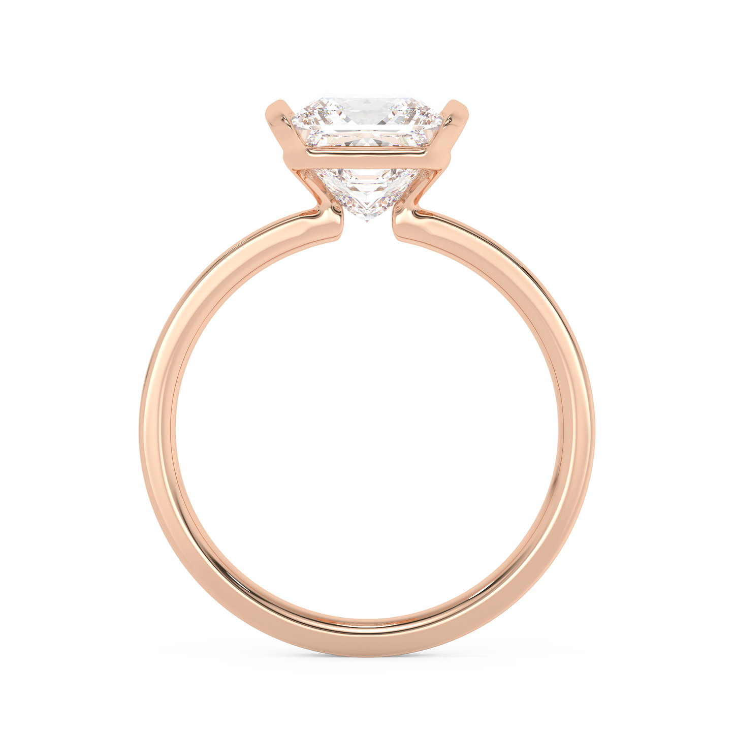 Emerald Solitaire Lab Grown Diamond Engagement Ring