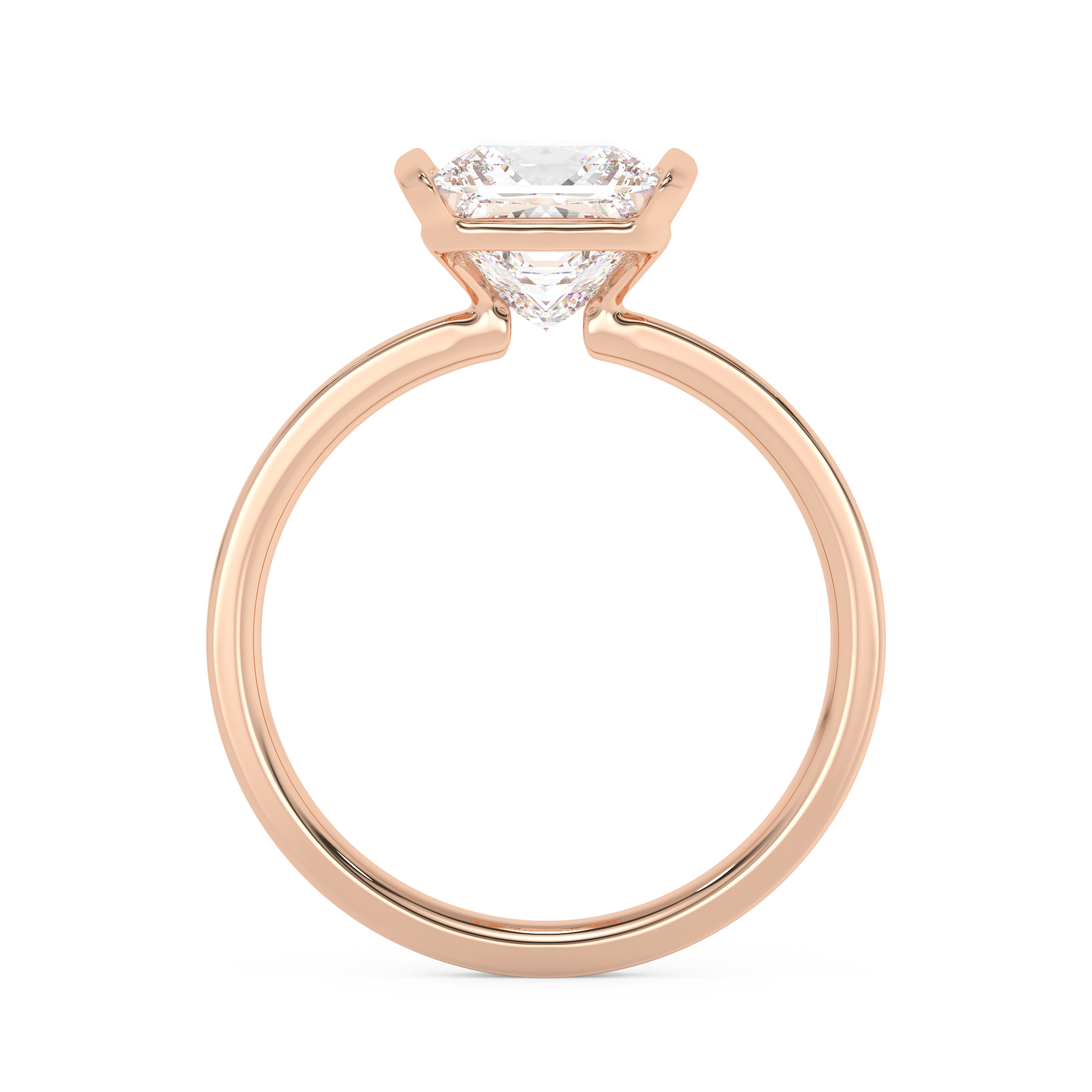 Emerald Solitaire Lab Grown Diamond Engagement Ring