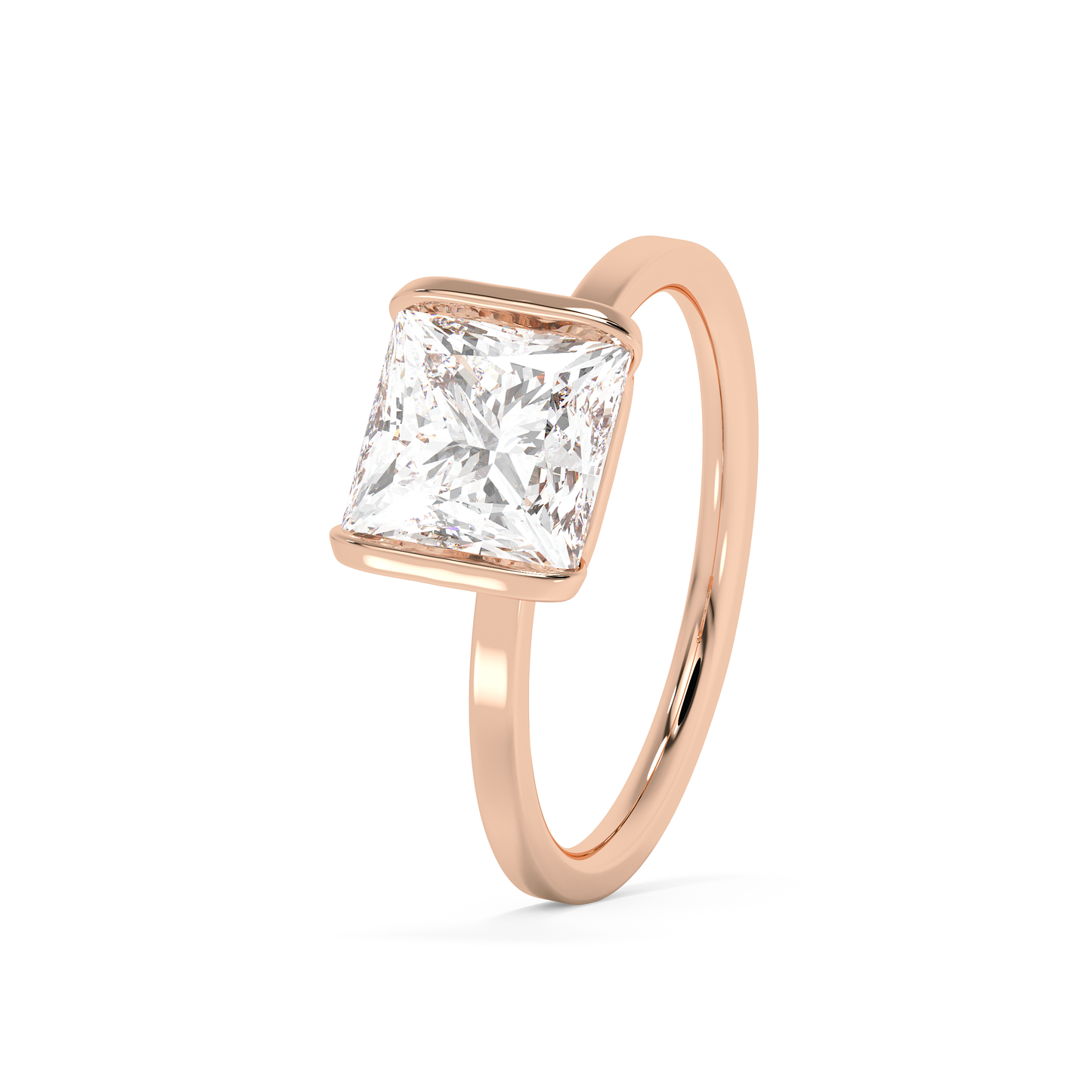 Emerald Solitaire Lab Grown Diamond Engagement Ring