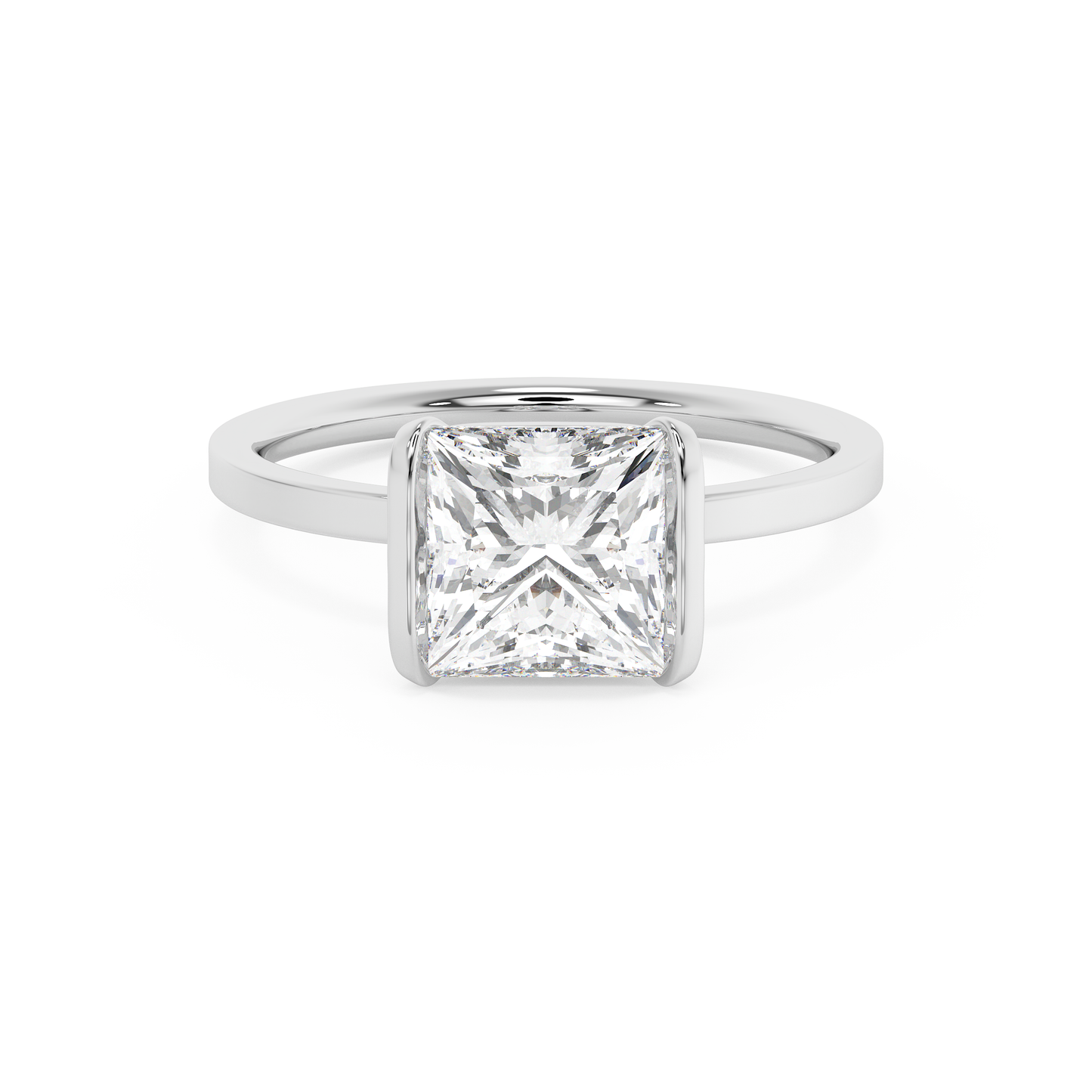 Emerald Solitaire Lab Grown Diamond Engagement Ring