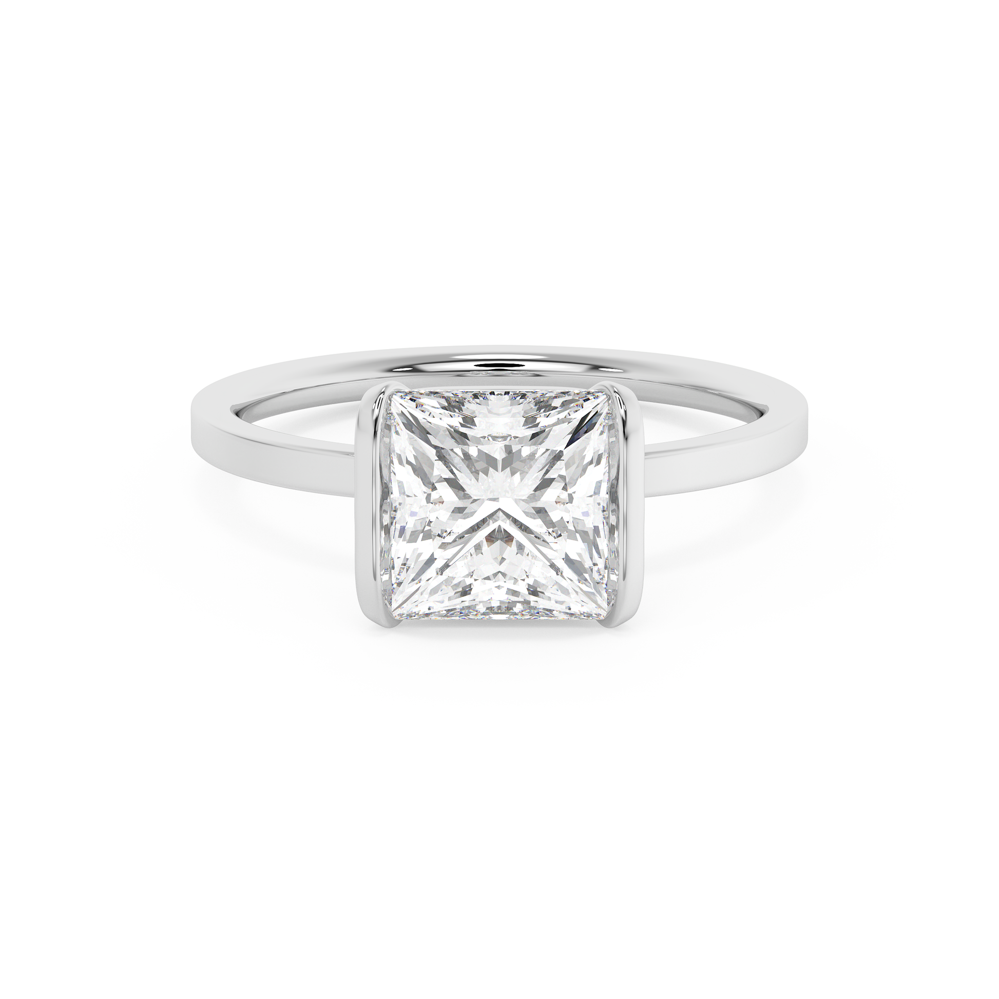 Emerald Solitaire Lab Grown Diamond Engagement Ring