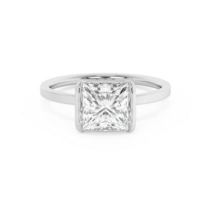 Emerald Solitaire Lab Grown Diamond Engagement Ring