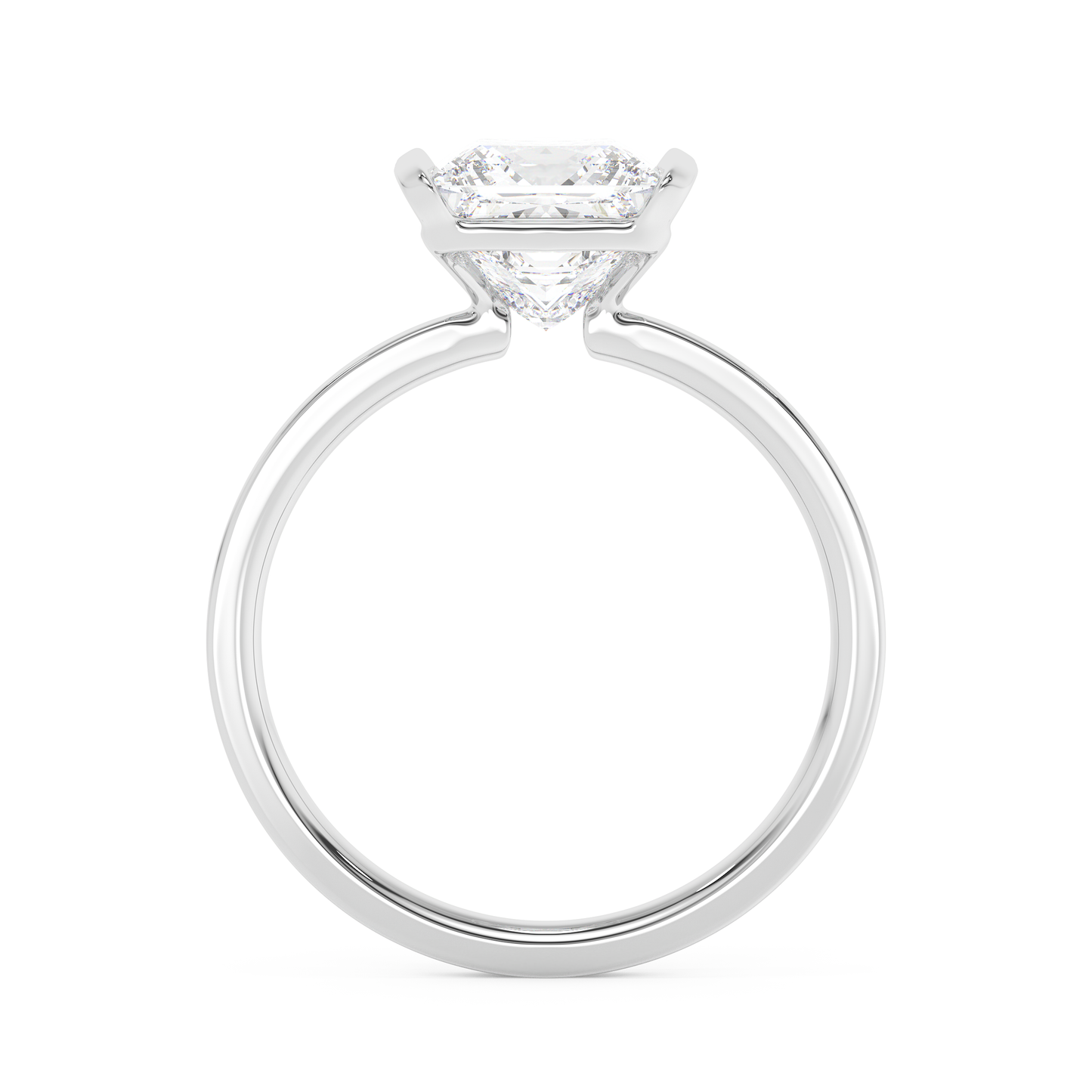 Emerald Solitaire Lab Grown Diamond Engagement Ring