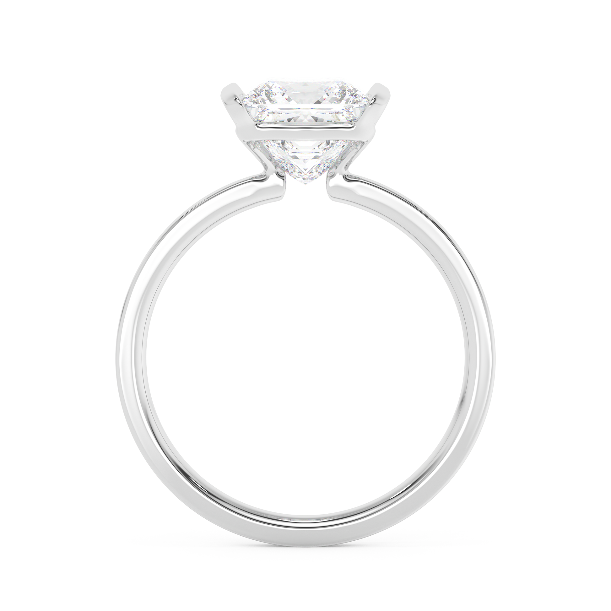 Emerald Solitaire Lab Grown Diamond Engagement Ring