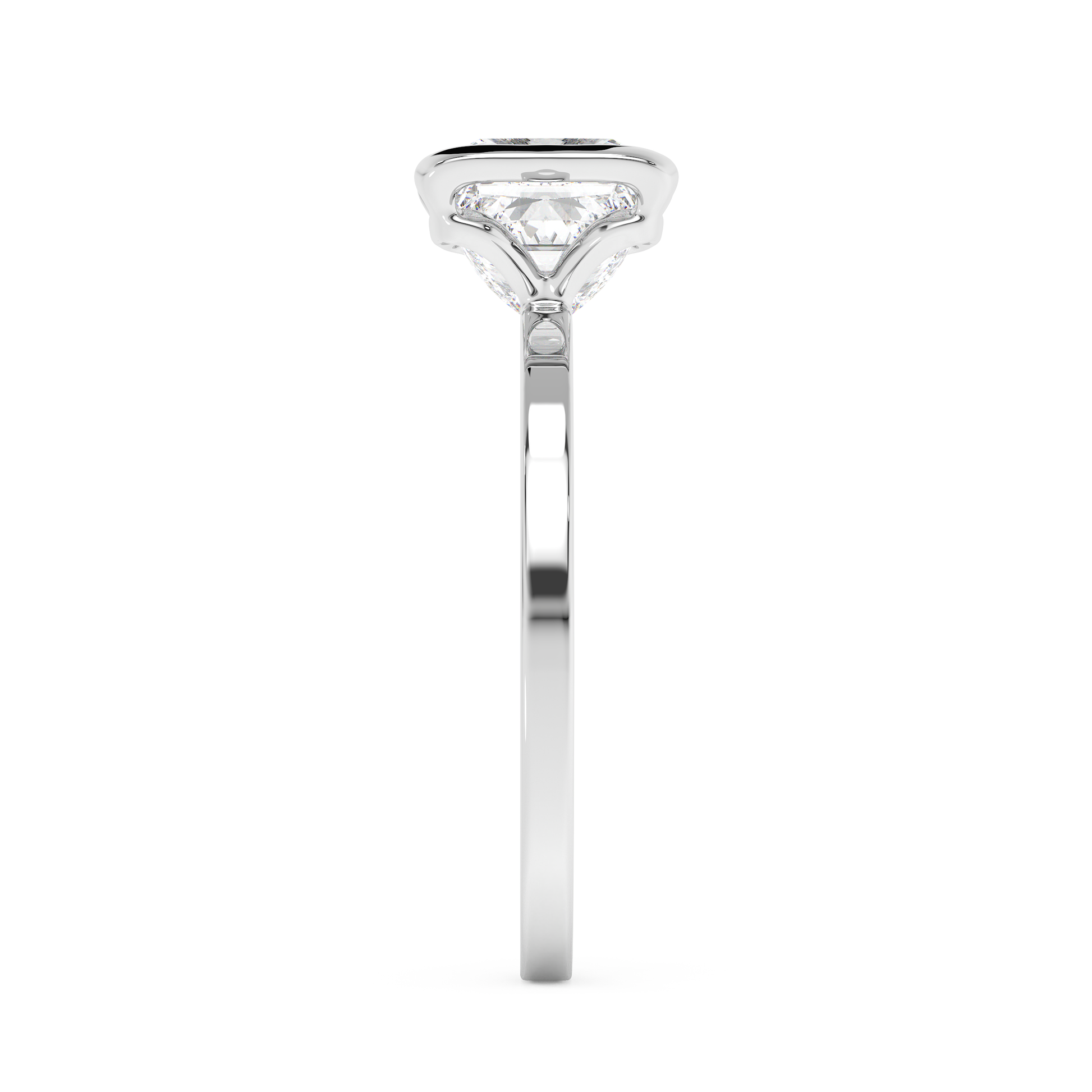 Emerald Solitaire Lab Grown Diamond Engagement Ring