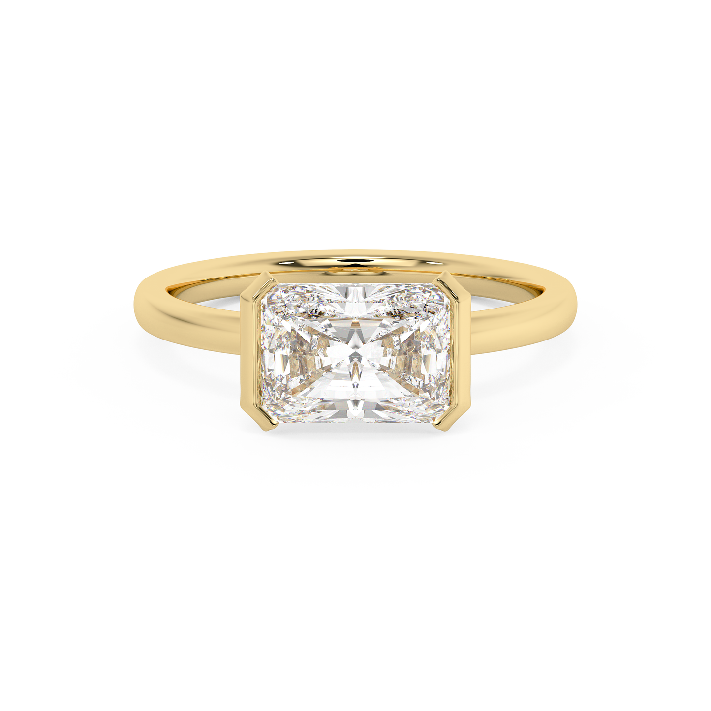 Emerald Solitaire Lab Grown Diamond Engagement Ring