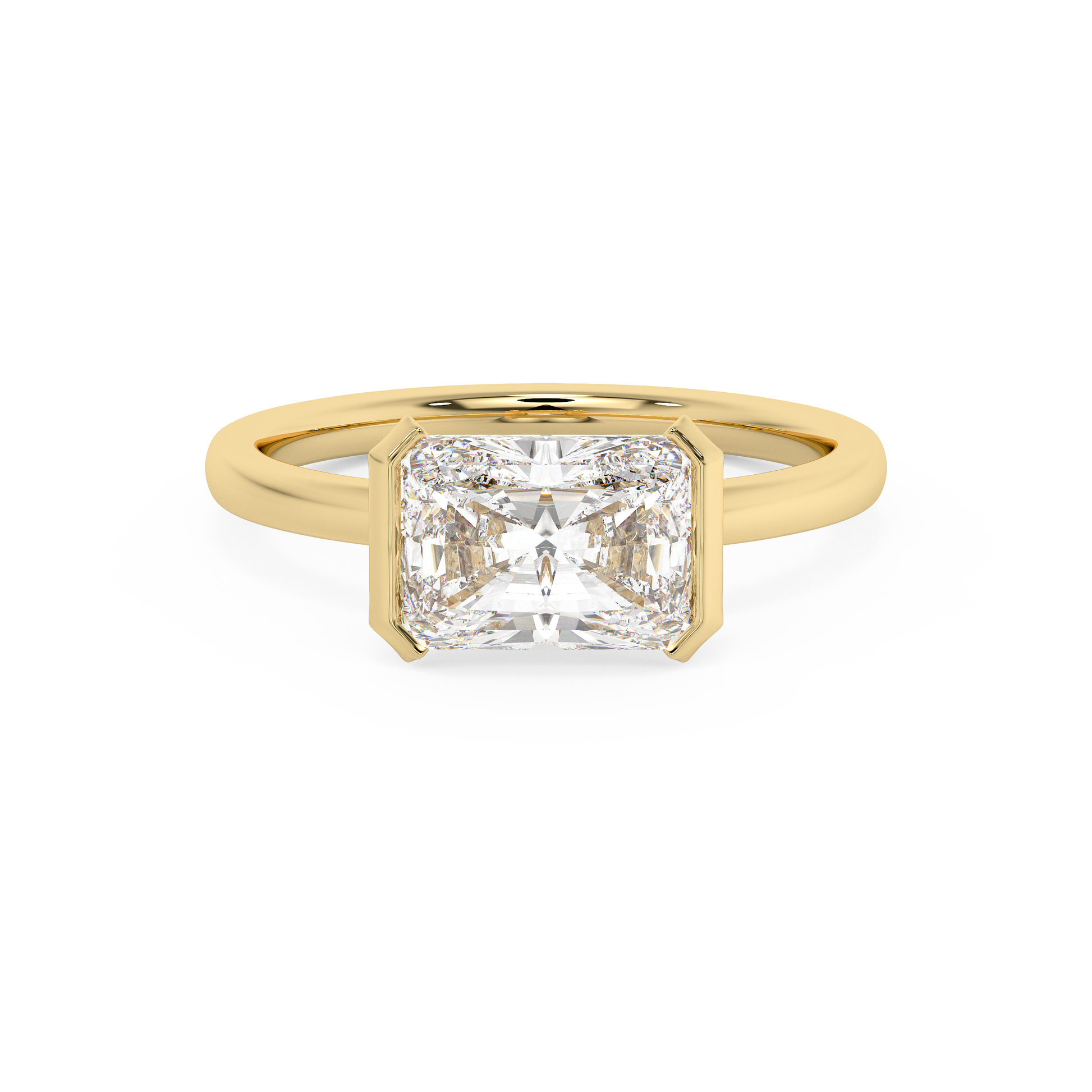 Emerald Solitaire Lab Grown Diamond Engagement Ring