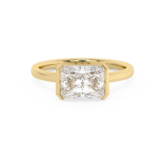 Emerald Solitaire Lab Grown Diamond Engagement Ring