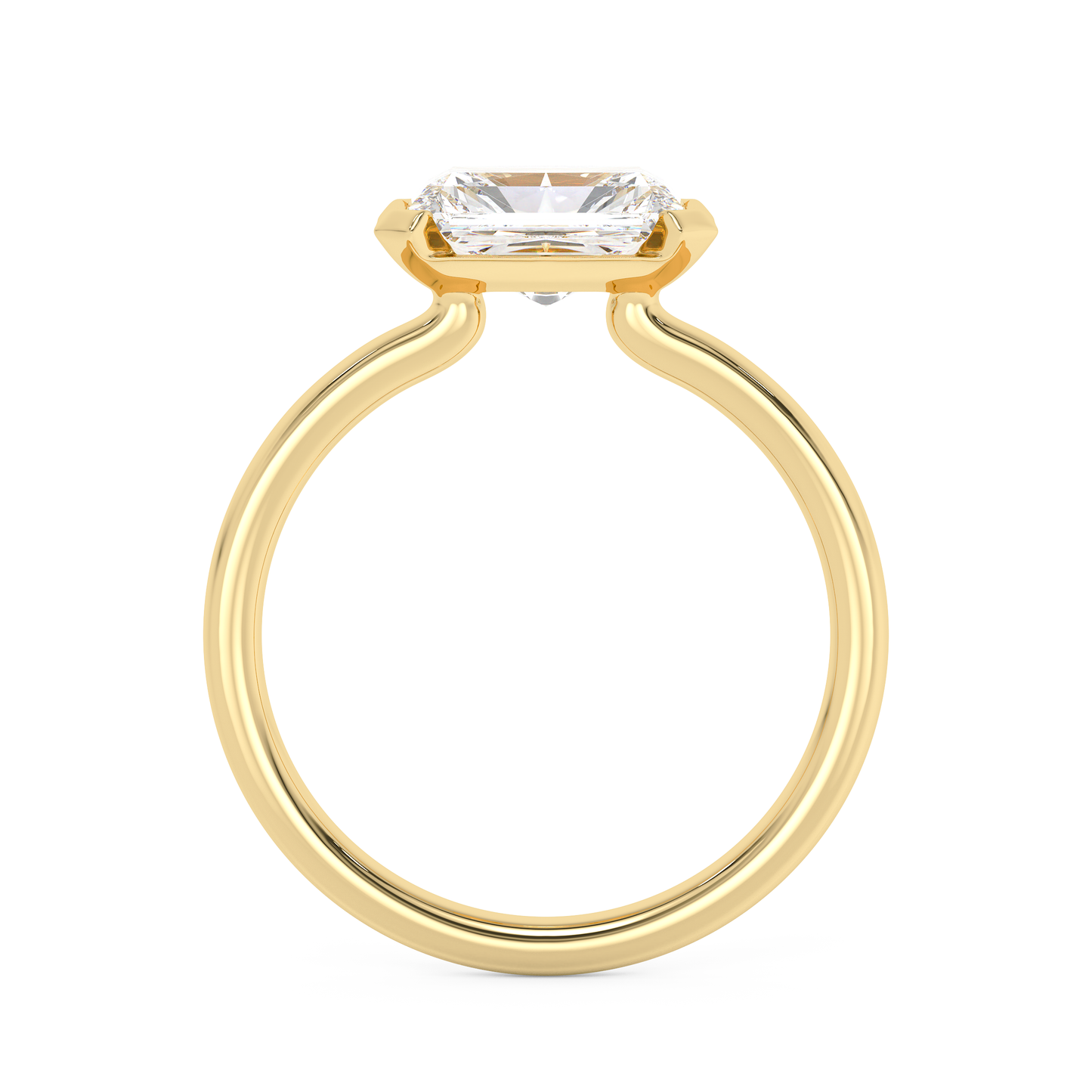 Emerald Solitaire Lab Grown Diamond Engagement Ring