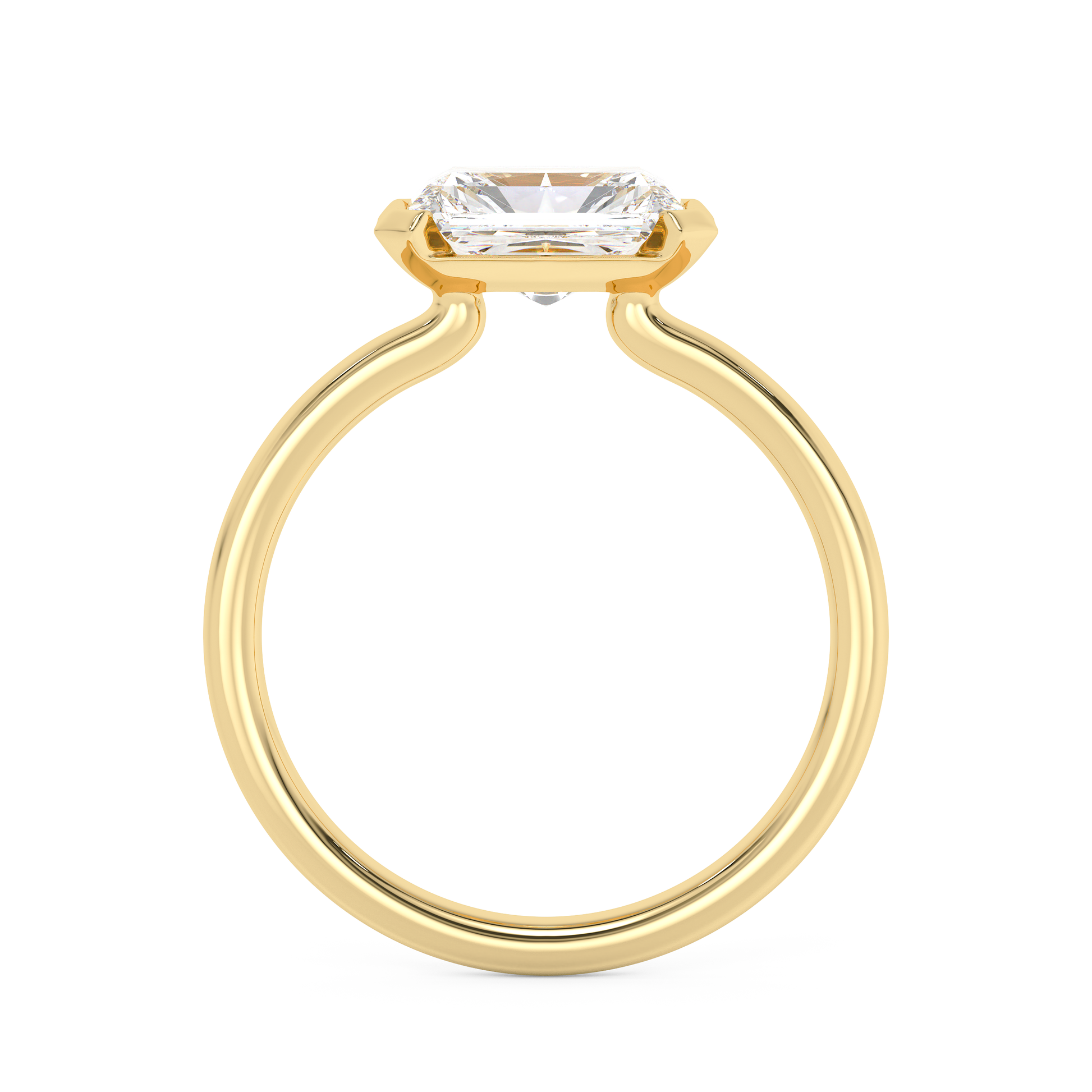 Emerald Solitaire Lab Grown Diamond Engagement Ring