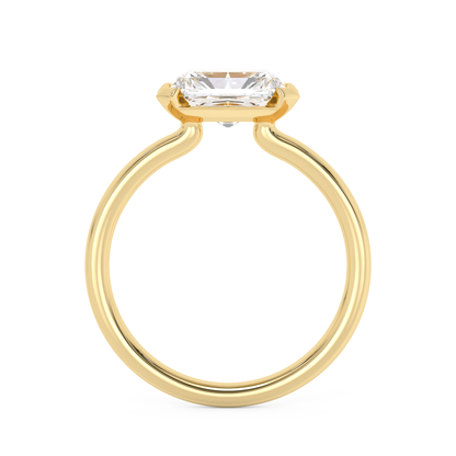 Emerald Solitaire Lab Grown Diamond Engagement Ring