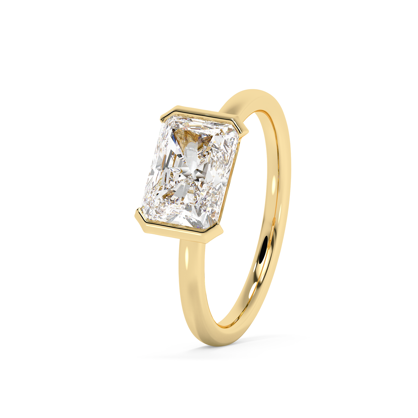 Emerald Solitaire Lab Grown Diamond Engagement Ring
