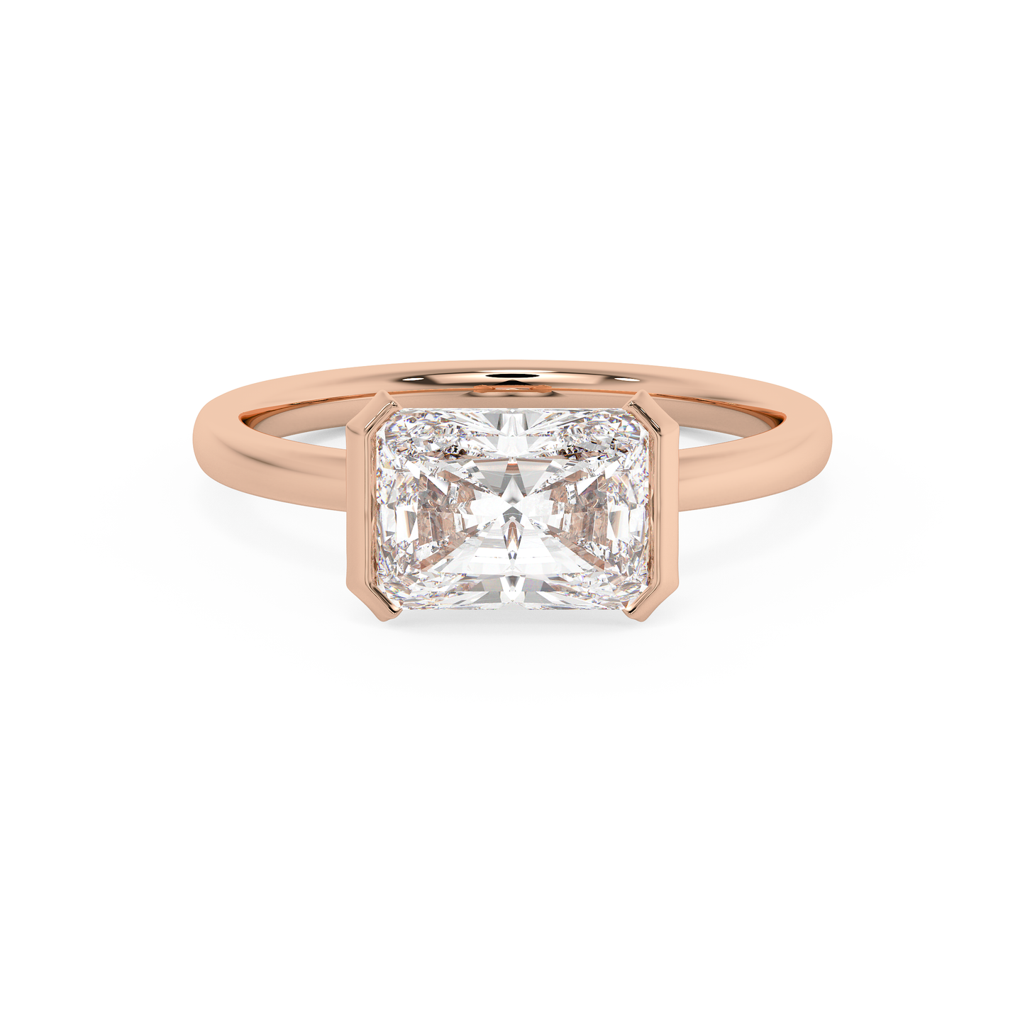 Emerald Solitaire Lab Grown Diamond Engagement Ring