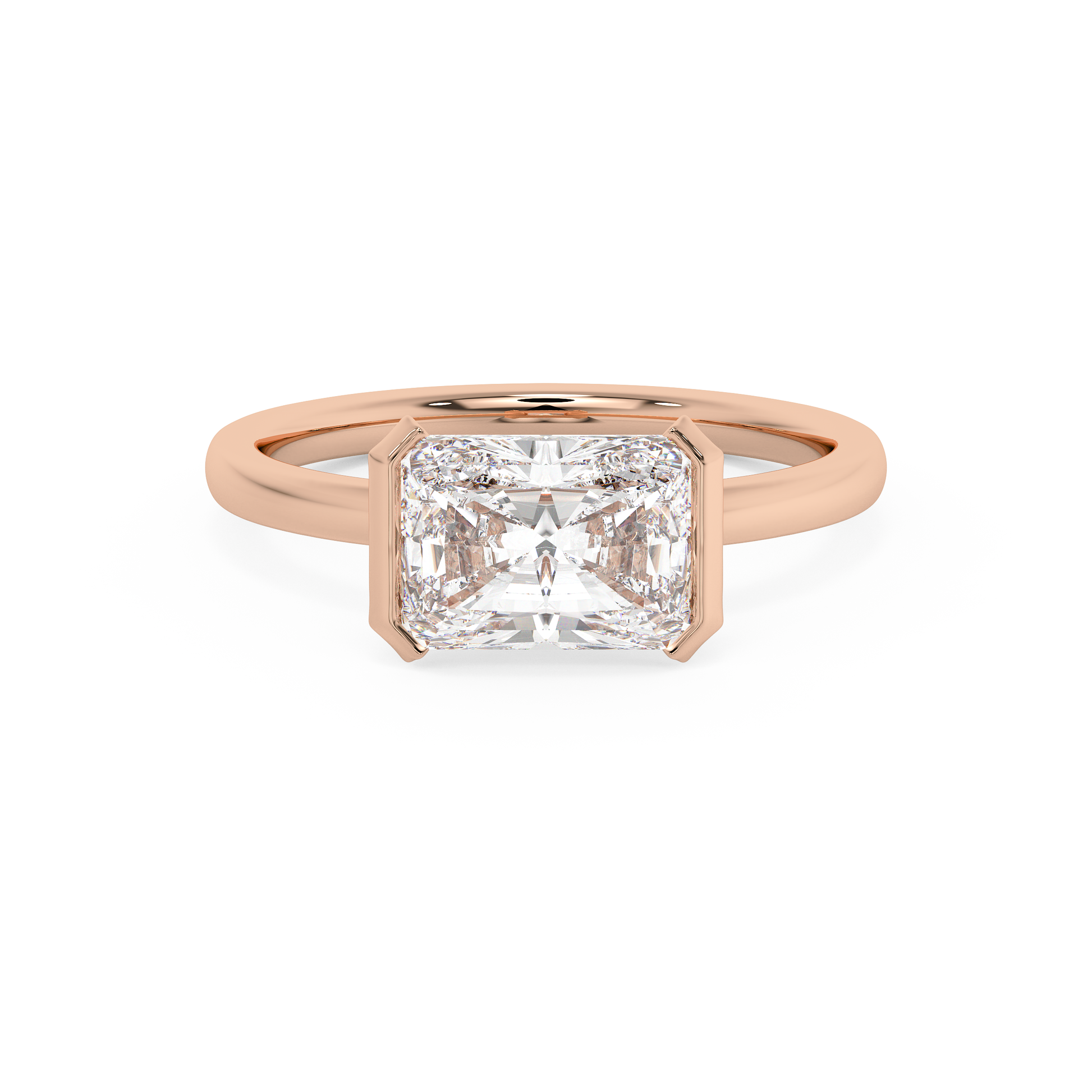 Emerald Solitaire Lab Grown Diamond Engagement Ring