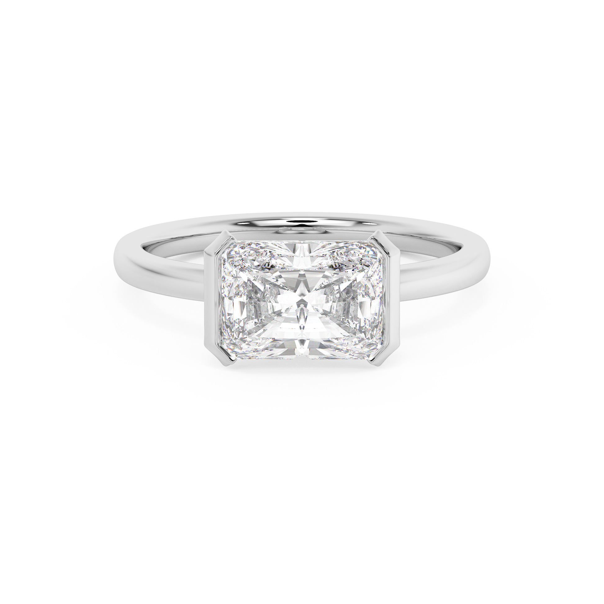 Emerald Solitaire Lab Grown Diamond Engagement Ring
