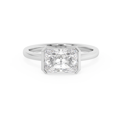 Emerald Solitaire Lab Grown Diamond Engagement Ring
