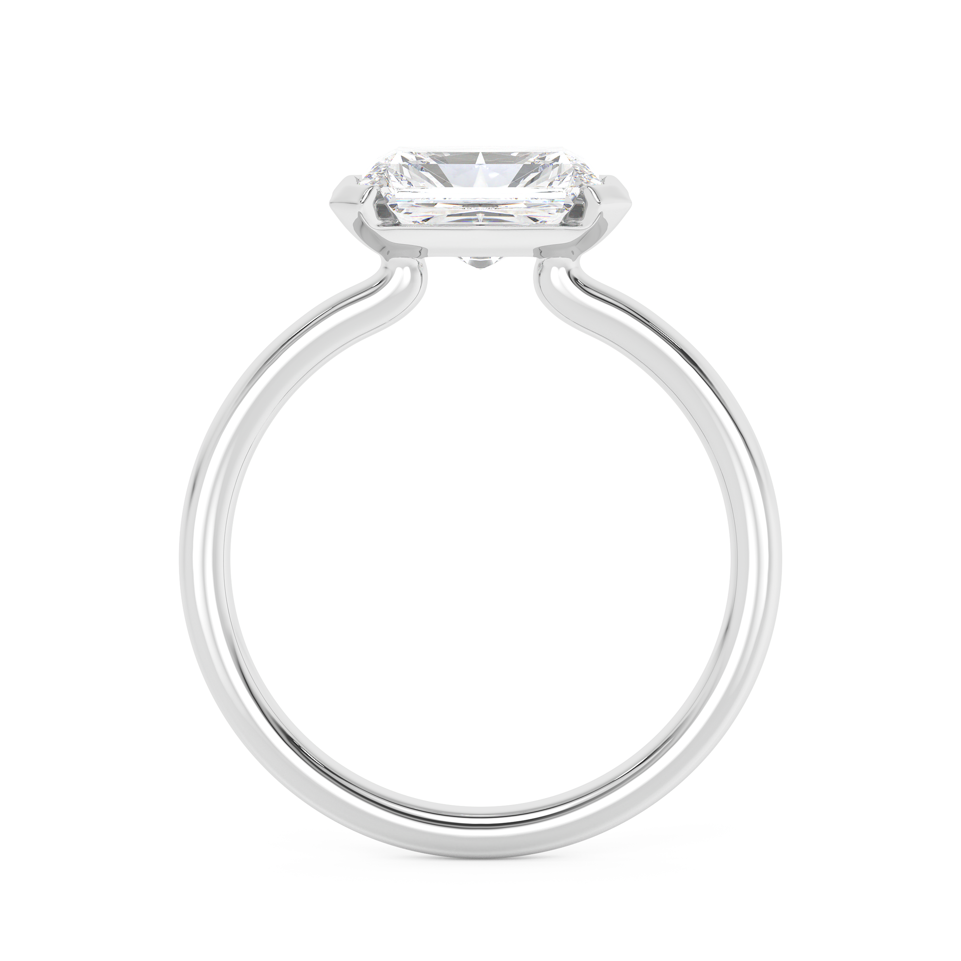 Emerald Solitaire Lab Grown Diamond Engagement Ring