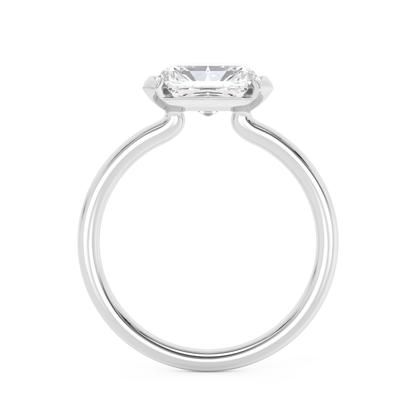 Emerald Solitaire Lab Grown Diamond Engagement Ring