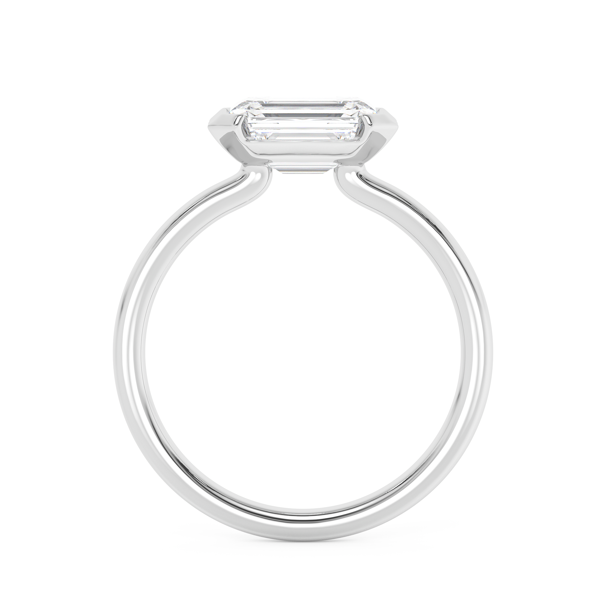 Emerald Solitaire Lab Grown Diamond Engagement Ring
