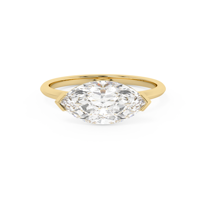 Emerald Solitaire Lab Grown Diamond Engagement Ring