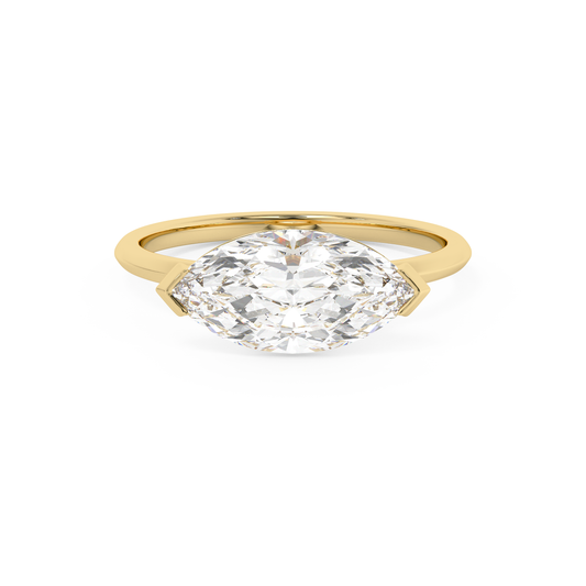 Emerald Solitaire Lab Grown Diamond Engagement Ring