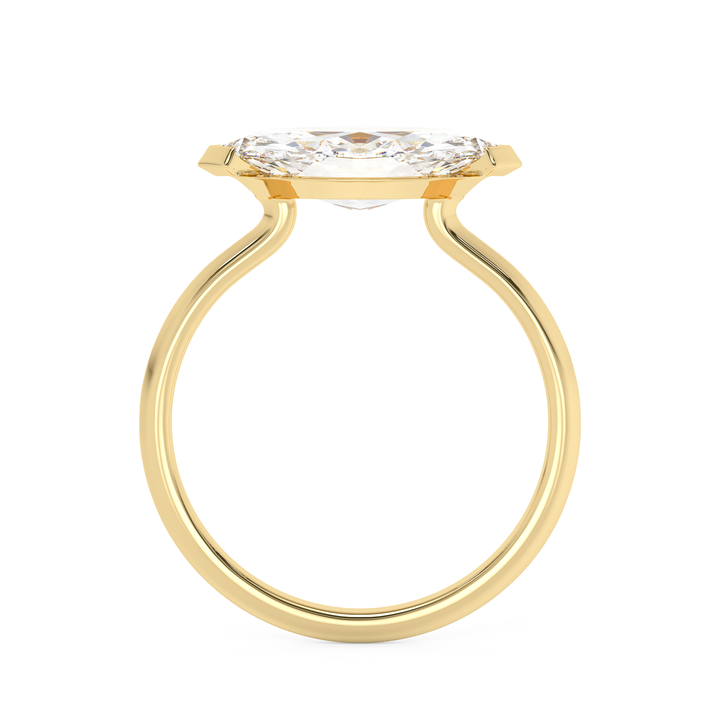 Emerald Solitaire Lab Grown Diamond Engagement Ring