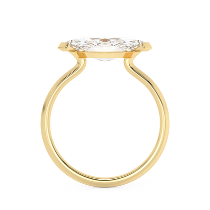 Emerald Solitaire Lab Grown Diamond Engagement Ring