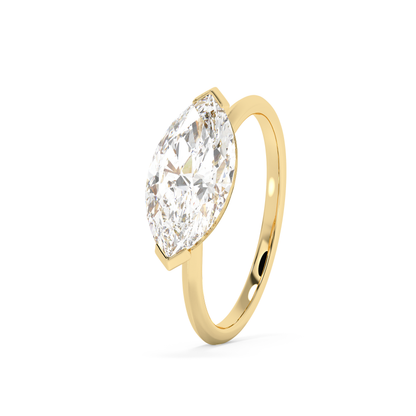 Emerald Solitaire Lab Grown Diamond Engagement Ring